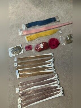 Synthetic Hair Extensions Pack - Blue, Pink, Yellow, Red, Blonde, Brown ARDA